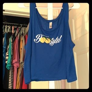 “Squats make you bootyful” crop top work out tank